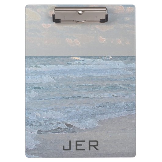 Abstracte artistieke blauwe groene oceaangolven klembord (Voorkant)