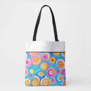 Abstracte artistieke cirkels Heldere kleuren - Aan Tote Bag