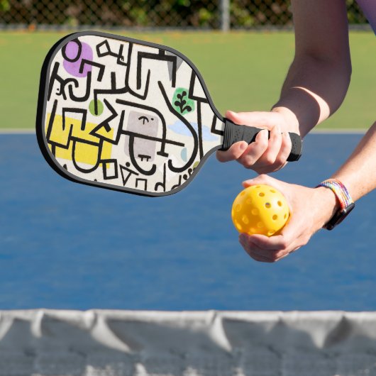 Abstracte artistieke fusie: het kubistische wonder pickleball paddle (Insitu)