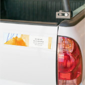 Abstracte Artistieke Geel Blauw Waterverf Kunst Bumpersticker (Op Truck)