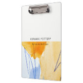 Abstracte Artistieke Geel Blauw Waterverf Kunst Klembord (Links)