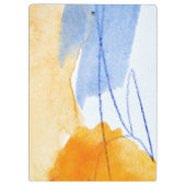 Abstracte Artistieke Geel Blauw Waterverf Kunst Klembord (Achterkant)