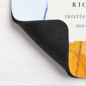 Abstracte Artistieke Geel Blauw Waterverf Kunst Muismat (Hoek)