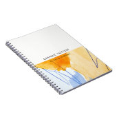 Abstracte Artistieke Geel Blauw Waterverf Kunst Notitieboek (Rechterzijde)