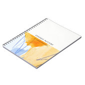 Abstracte Artistieke Geel Blauw Waterverf Kunst Notitieboek (Linkerzijde)