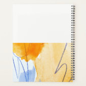 Abstracte Artistieke Geel Blauw Waterverf Kunst Planner (Achterkant)