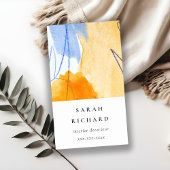 Abstracte Artistieke Geel Blauw Waterverf Kunst Visitekaartje