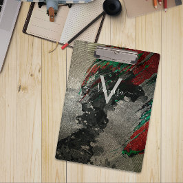 Abstracte artistieke Glam Faux Gold Glittery Monog Klembord