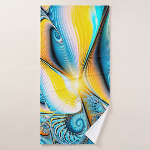 Abstracte artistieke gouden en blauwe moderne lich badhanddoek