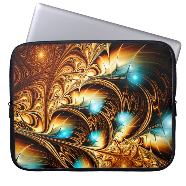 Abstracte artistieke gouden lichtachtergrond. Fine Laptop Sleeve (Voorkant)