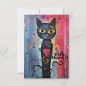 Abstracte artistieke grootoogkat bedankkaart (Voorkant)