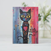 Abstracte artistieke grootoogkat bedankkaart (Staand voorkant)