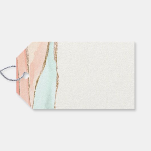 Abstracte artistieke kustWaterverf Dank je wel Cadeaulabel (Achterkant Horizontaal)