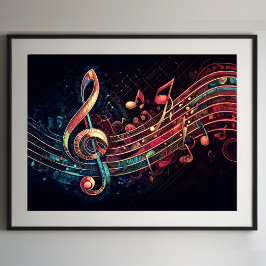 Abstracte artistieke muziek thema II Poster