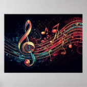 Abstracte artistieke muziek thema II Poster (Voorkant)