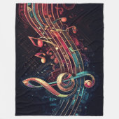 Abstracte artistieke Muzieknoten thema Fleece Deken (Voorkant)