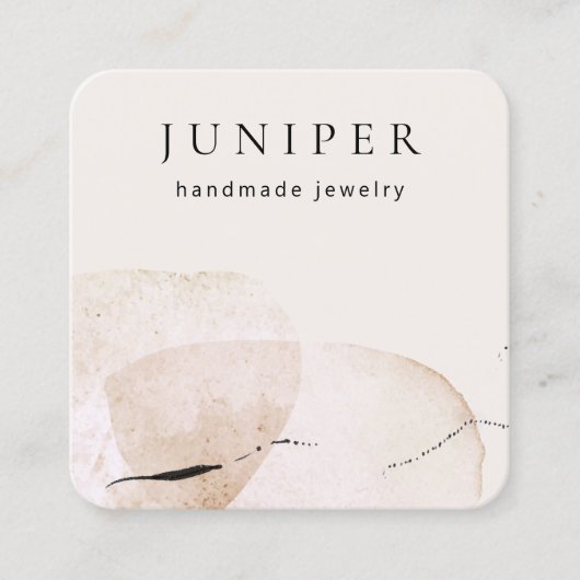 Abstracte artistieke organische Waterverf Vierkante Visitekaartje (Voorkant)