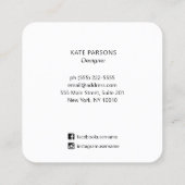 Abstracte artistieke organische Waterverf Vierkante Visitekaartje (Achterkant)