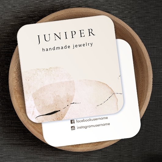 Abstracte artistieke organische Waterverf Vierkante Visitekaartje