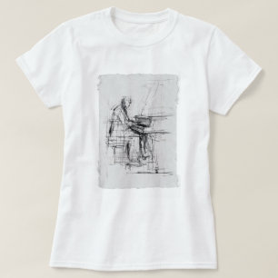 Abstracte Artistieke Pianist Schets - T-shirt