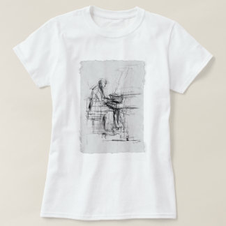 Abstracte Artistieke Pianist Schets - T-shirt