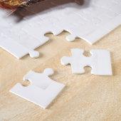 Abstracte artistieke saxofone muziekspeler legpuzzel (Zijkant)