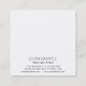 Abstracte artistieke schilder, modern, eenvoudig vierkante visitekaartje (Achterkant)