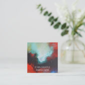 Abstracte artistieke schilder, modern, eenvoudig vierkante visitekaartje (Staand voorkant)