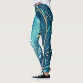 Abstracte Artistieke Stroom Naadloos Patroon Leggings (Links)