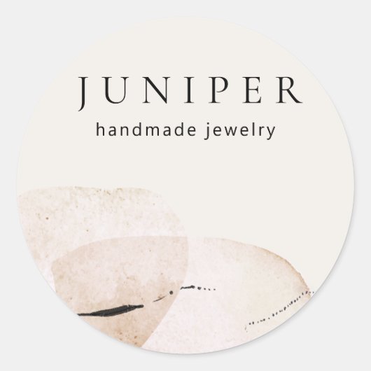 Abstracte artistieke Waterverf Ronde Sticker (Voorkant)