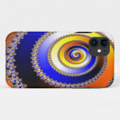 Abstracte ARTs - Fractal Spiral blauw geel Case-Mate iPhone Case (Achterkant (horizontaal))