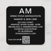 ~* Abstracte Artsy BOLD GLITTER Foto Logo QR Vierkante Visitekaartje (Achterkant)