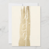 Abstracte Artsy Ivoor Goud Brushstrokes Bruiloft Kaart (Achterkant)