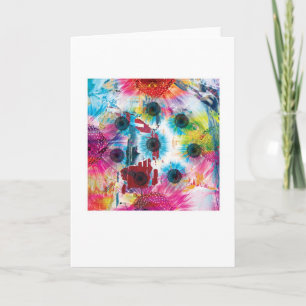 Abstracte Arty Groeten Kaart - Bloemen Thema