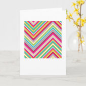 Abstracte Arty Groeten Kaart - Kleurrijke Zig Zags (Gele Bloem)