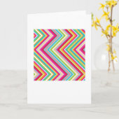 Abstracte Arty Groeten Kaart - Kleurrijke Zig Zags (Gele Bloem)