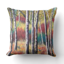 Abstracte Aspen Tree Pillow
