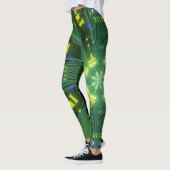 Abstracte Astrale Elektronica Digitale Kunst Leggi Leggings (Links)