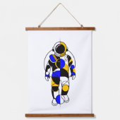Abstracte Astronaut Hangend Wandkleed (Voorkant)