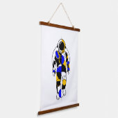 Abstracte Astronaut Hangend Wandkleed (Gebogen)