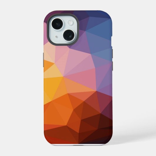 Abstracte asymmetrische driehoeken iPhone 15 case (Achterkant)