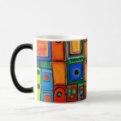 Abstracte asymmetrische vierkanten magische mok (Links)