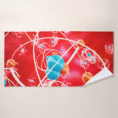 Abstracte atoomachtergrond, chemisch model van mol badhanddoek (Badhanddoek)