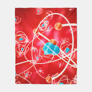 Abstracte atoomachtergrond, chemisch model van mol fleece deken
