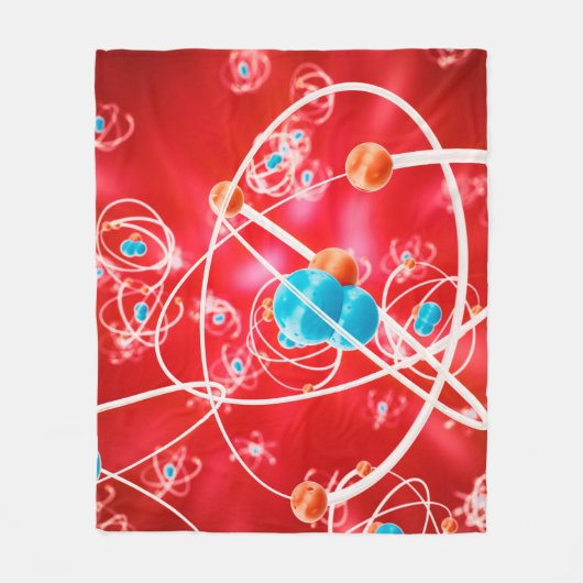 Abstracte atoomachtergrond, chemisch model van mol fleece deken (Voorkant)