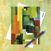Abstracte August Macke met gekleurde formulieren Briefkaart