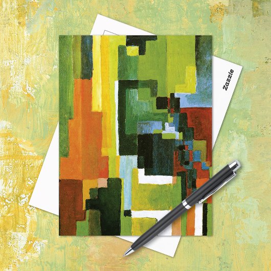 Abstracte August Macke met gekleurde formulieren Briefkaart
