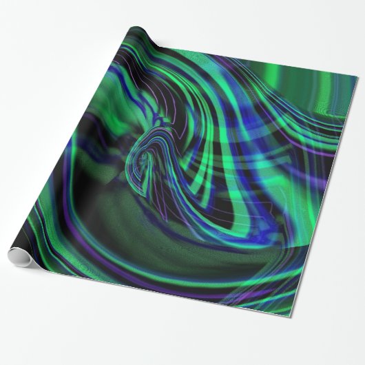 Abstracte Aurora Borealis Gift Wrap Cadeaupapier (Uitgerold)