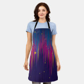 Abstracte Aurora Borealis kleurig Schort (Gedragen)