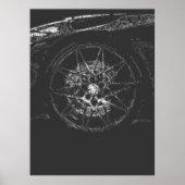 abstracte auto wiel velg esthetische lijn kunst poster (Voorkant)